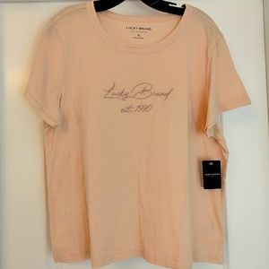 NWT Sz XL Lucky Brand Embroidered Logo T-Shirt